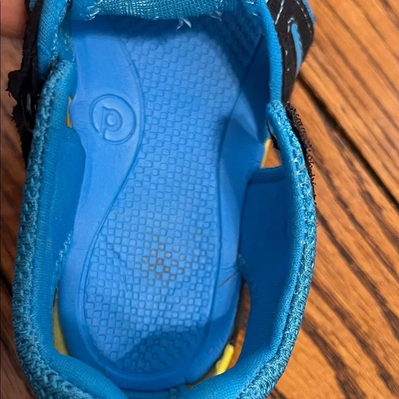 Pediped Kids Sandals in Black and Blue with Yellow Accents - Picture 12 of 16